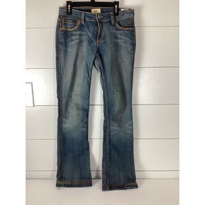 Antik Denim Boot Cut Jeans - Blue with Orange Accents